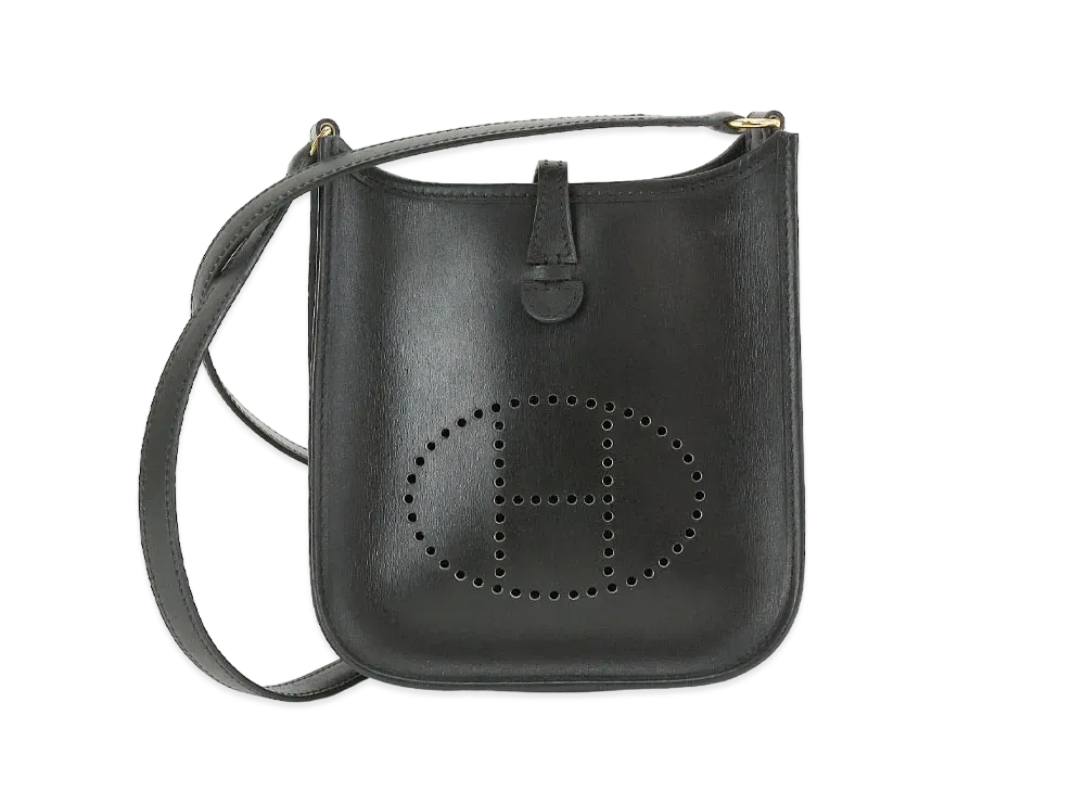 Hermes Evelyne 1 Box Calf "Noir/Gold"