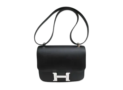 Hermes Constance Epsom "Noir/Silver"