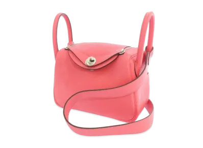 Hermes Lindy Clemence Leather Hand Bag "Rose Azalee"