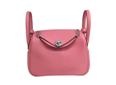 Hermes Lindy Swift Leather Hand Bag "Rose Azalee"