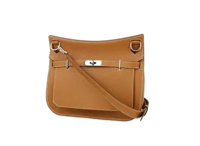 Hermes Jypsiere Clemence Leather Shoulder Bag "Gold"
