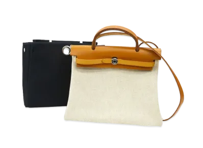 HERMES Sac Herbag Toile H 2WAY Bag "Ivory"