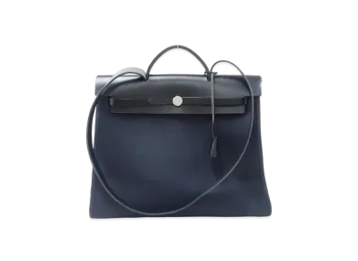 HERMES Sac Herbag Toile H 2WAY Bag "Black"