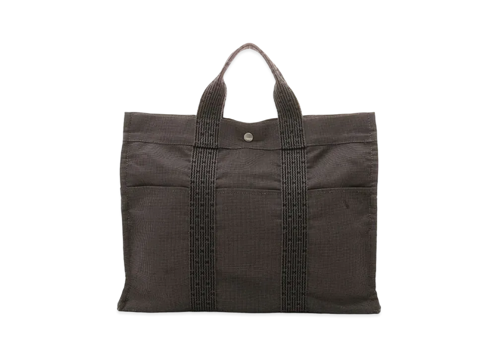 HERMES Her Line Canvas Tote Bag "Gray"