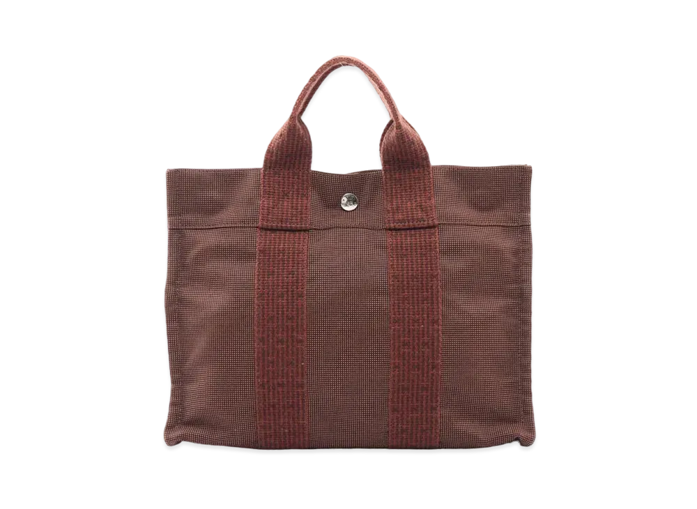 HERMES Her Line Canvas Tote Bag "Brown"