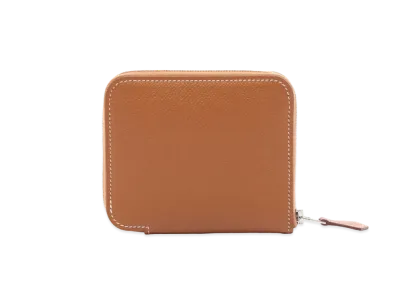 HERMES Epsom Leather Azap Silk in Compact Wallet "Gold"