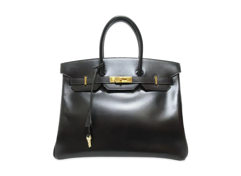 Hermes Birkin Box Calf "Noir/Gold"