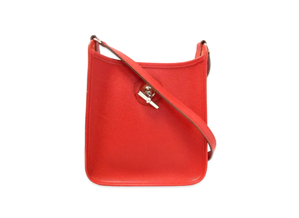 HERMES Vespa Epsom Leather Shoulder Bag "Red"