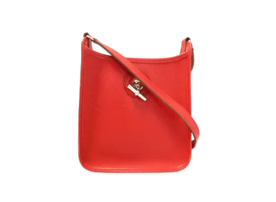 HERMES Vespa Epsom Leather Shoulder Bag "Red"