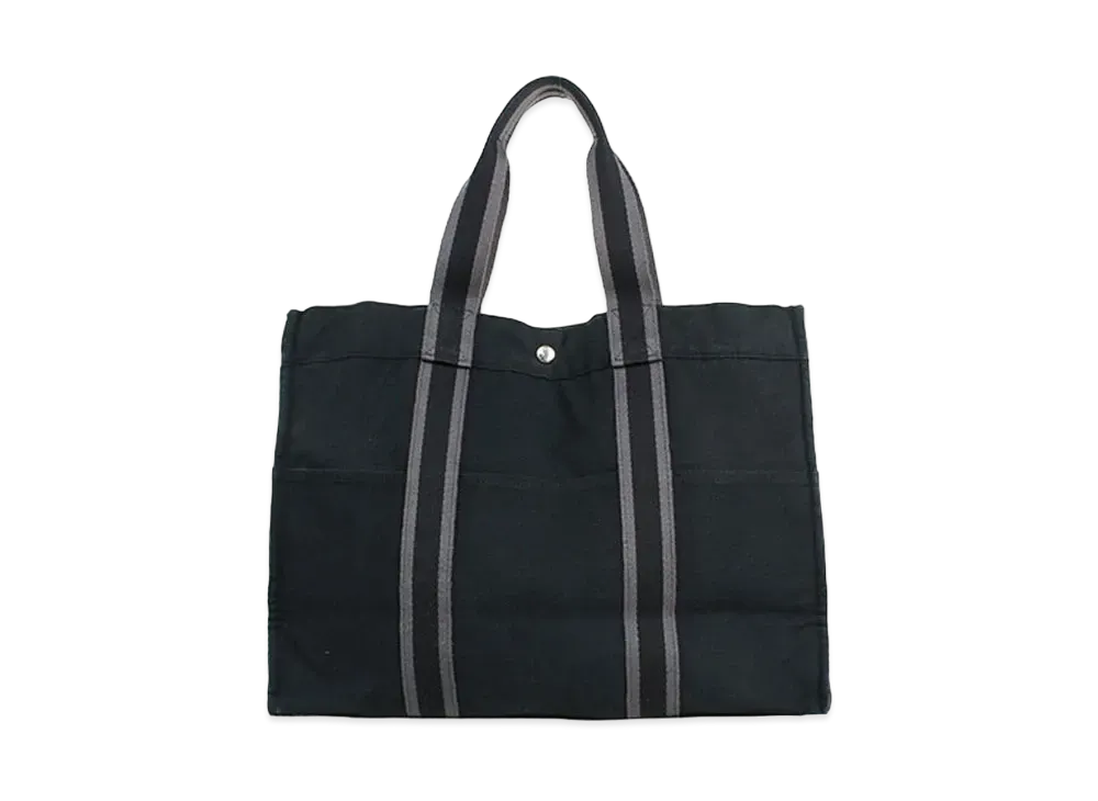 HERMES Fourre-tout Canvas Tote Bag "Black"