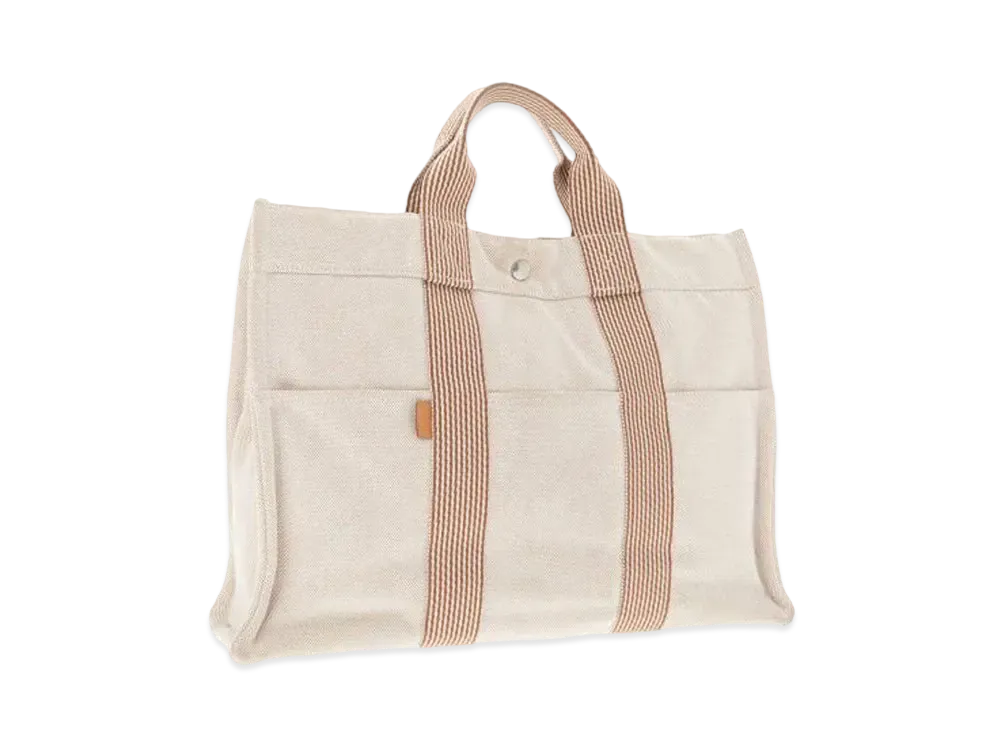 HERMES Fourre-tout Canvas Tote Bag "Beige"