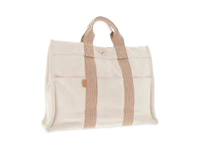 HERMES Fourre-tout Canvas Tote Bag "Beige"