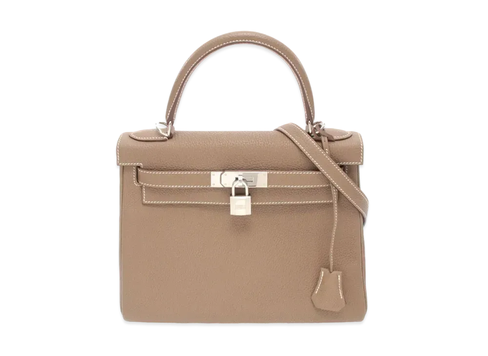 Hermes Kelly Retourne Togo "Etoupe/Silver"