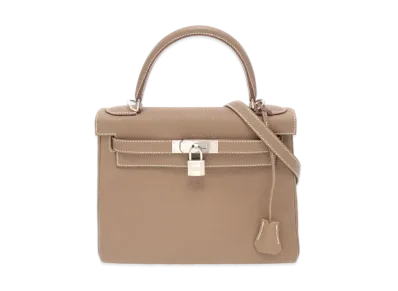 Hermes Kelly Retourne Togo "Etoupe/Silver"