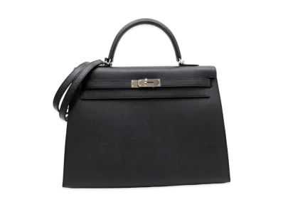 Hermes Kelly Sellier Epsom "Noir/Silver"