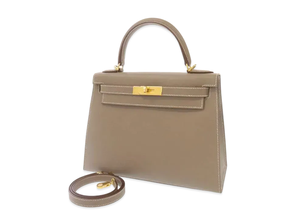 Hermes Kelly Sellier  Swift "Etoupe/Gold"