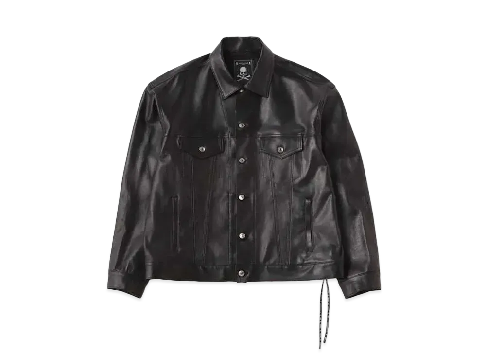 mastermind JAPAN Leather Trucker Jacket "Black"