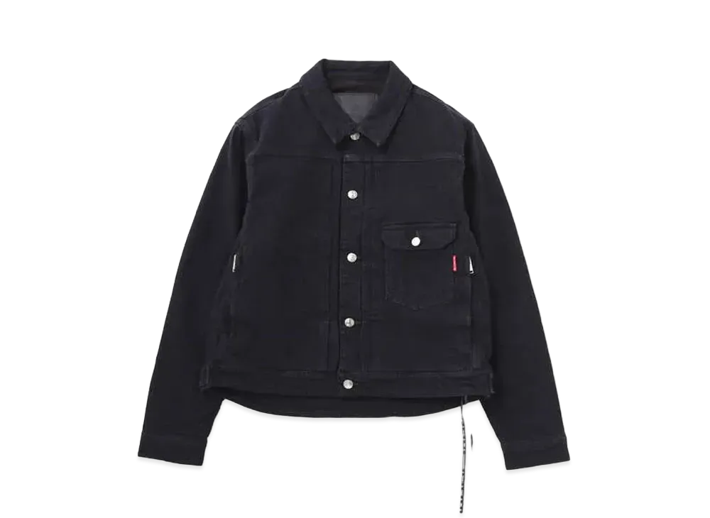mastermind JAPAN W R Denim Trucker Jacket "Black"