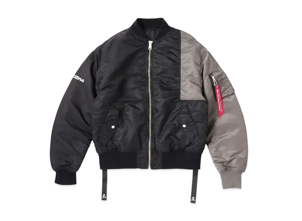 mastermind JAPAN x C2H4 Made By Alpha Industries Bomber Jacket "Black Gray"