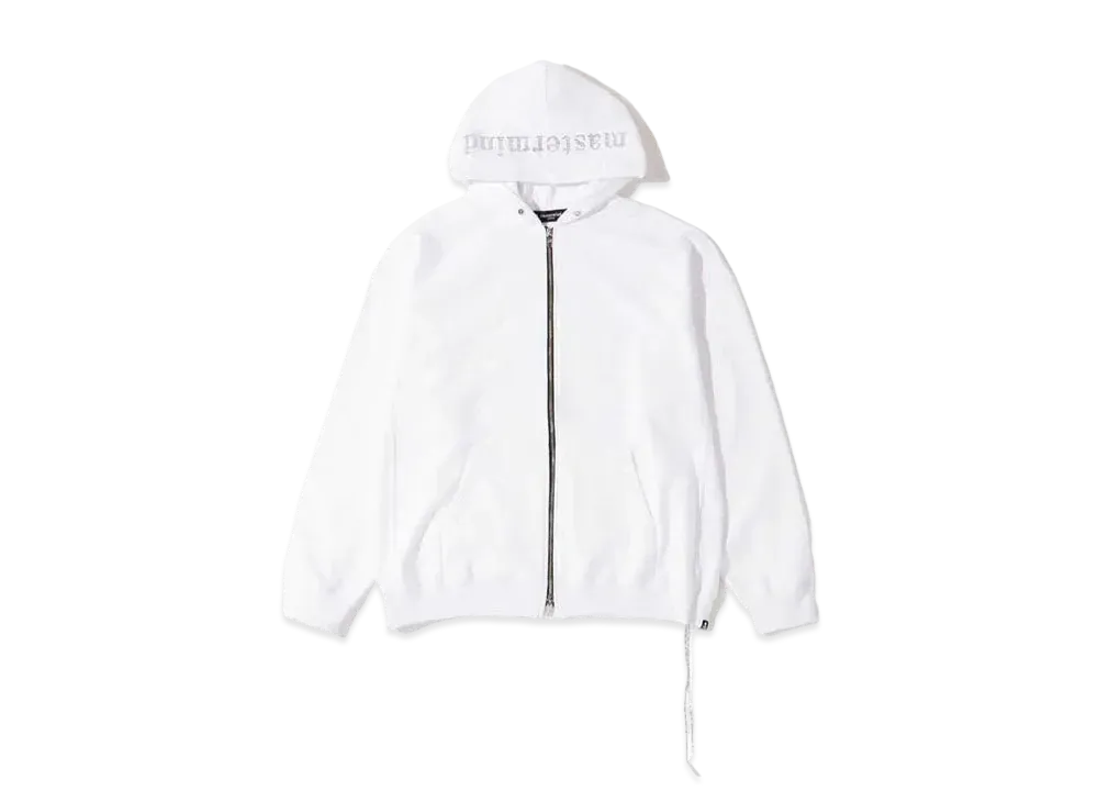 mastermind JAPAN Boxy Swarovski Zip Up Hoodie "White"