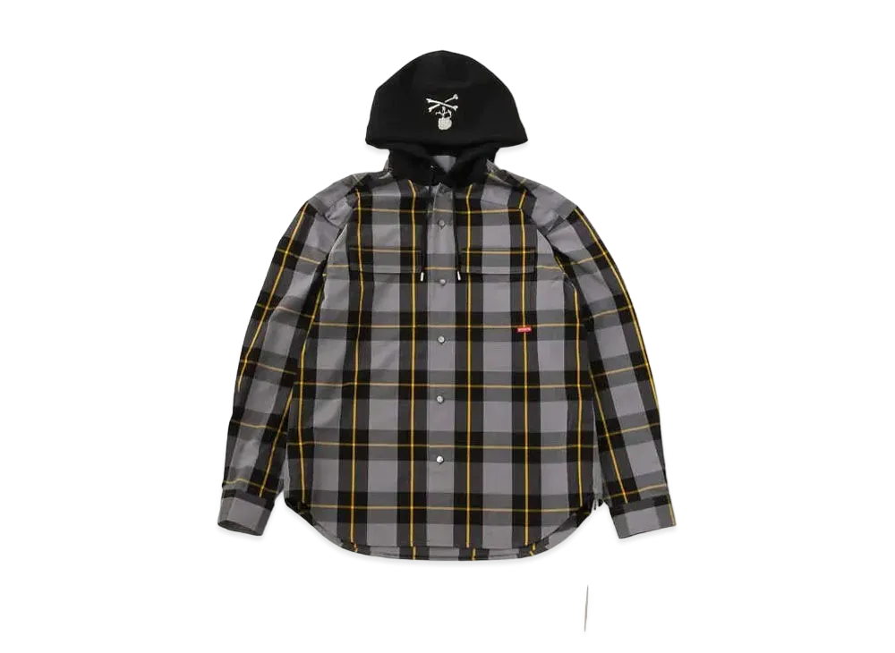 mastermind JAPAN Block Plaid Hooded Shirts "Gray"