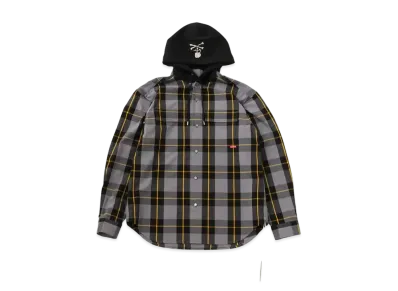 mastermind JAPAN Block Plaid Hooded Shirts "Gray"