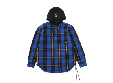 mastermind JAPAN Block Plaid Hooded Shirts "Blue"