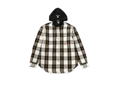 mastermind JAPAN Block Plaid Hooded Shirts "White"