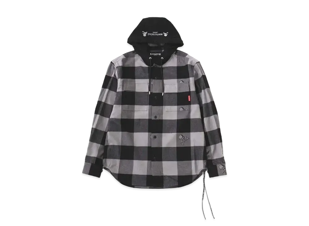 mastermind JAPAN Hooded Flannel Shirt "Gray"