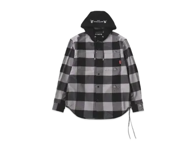 mastermind JAPAN Hooded Flannel Shirt "Gray"