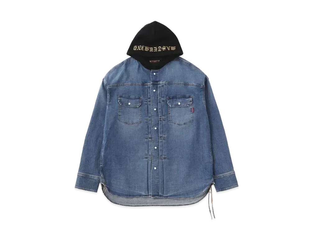 mastermind JAPAN Light Oz Hooded Denim Shirts "Indigo"