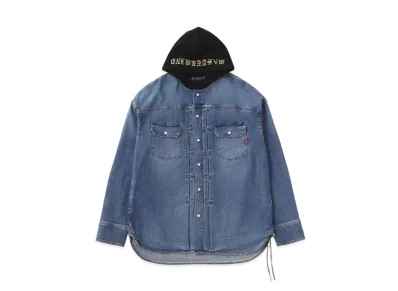 mastermind JAPAN Light Oz Hooded Denim Shirts "Indigo"