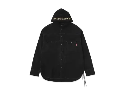 mastermind JAPAN Light Oz Hooded Denim Shirts "Black"