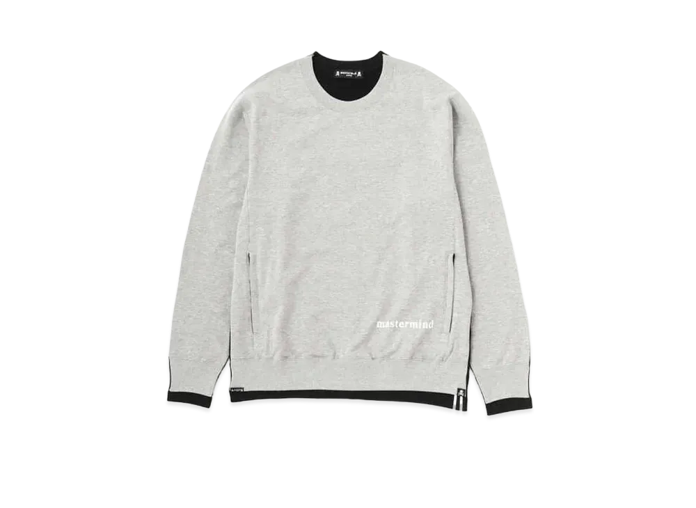 マスターマインドジャパン 2 カラー クルーネック "トップグレー ブラック"