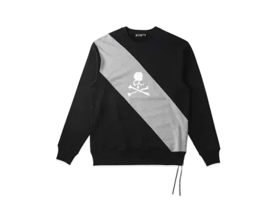 mastermind JAPAN Diagonal Switching Crewneck "Black Gray"