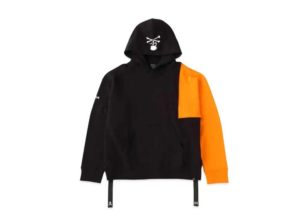 mastermind JAPAN x C2H4 Hoodie Made By Alpha Industries "Black Orange"