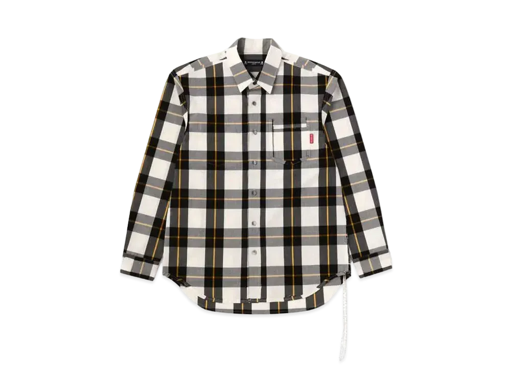 mastermind JAPAN Block Plaid Reversible LS Shirts "White"