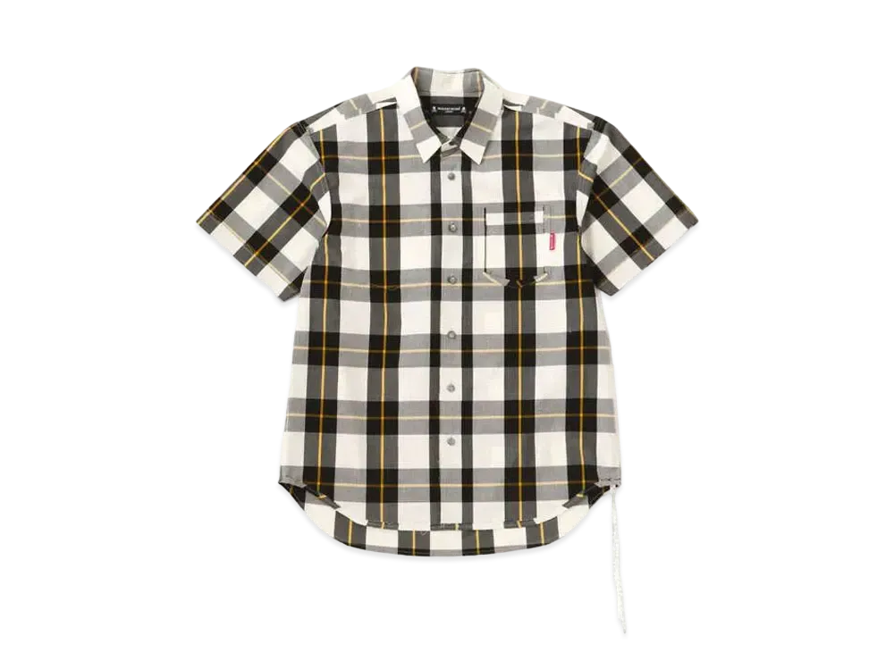 mastermind JAPAN Block Plaid Reversible SS Shirts "White"