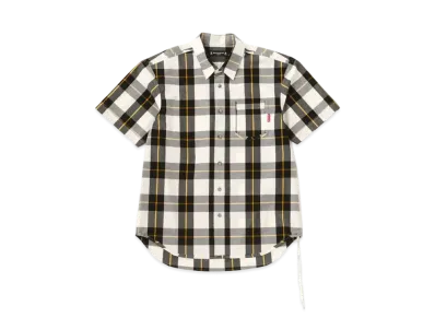 mastermind JAPAN Block Plaid Reversible SS Shirts "White"