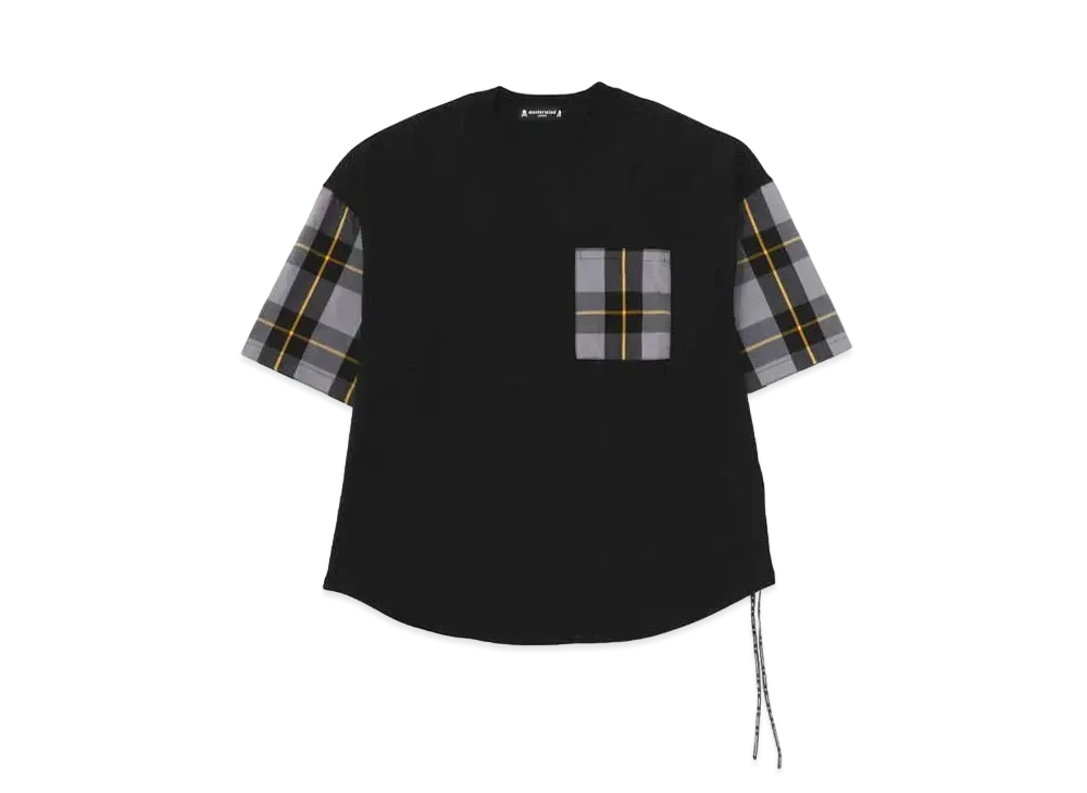 mastermind JAPAN Boxy Check Patchwork Tee "Black Gray Check"