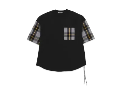 mastermind JAPAN Boxy Check Patchwork Tee "Black Gray Check"