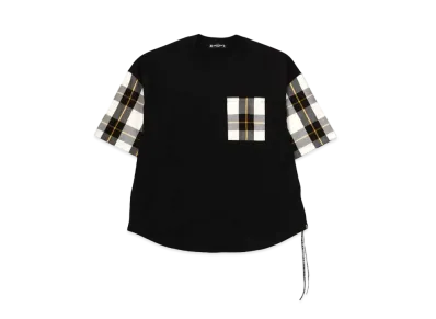 mastermind JAPAN Boxy Check Patchwork Tee "Black Off White Check"