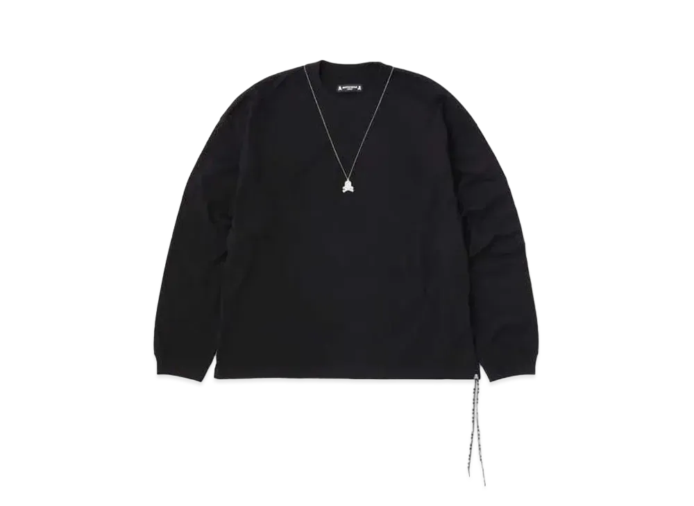 mastermind JAPAN Boxy Skull Necklace LS Tee "Black"