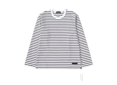 mastermind JAPAN Striped LS Tee "White Navy"