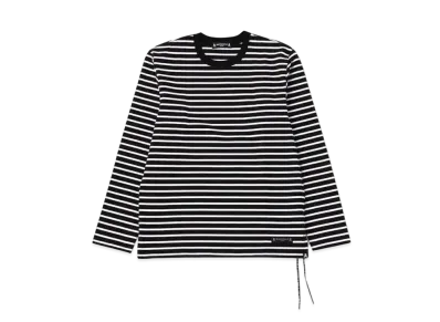 mastermind JAPAN Striped LS Tee "Black White"