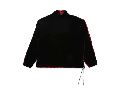 mastermind JAPAN Boxy Velour 2 Color Hi Neck Tee "Black Red"