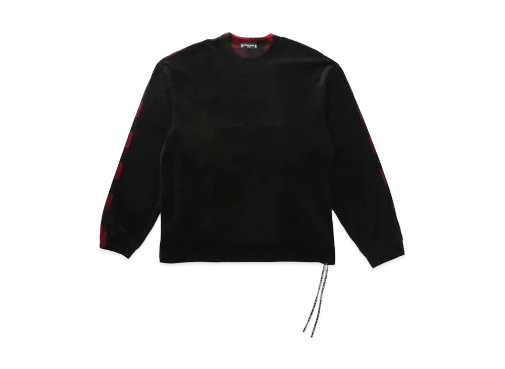mastermind JAPAN Boxy Velour 2 Color LS Tee "Black"