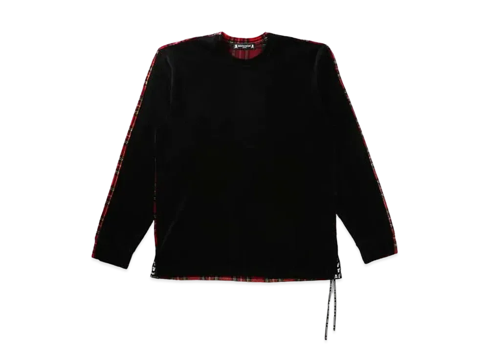 mastermind JAPAN Velour 2 Color LS Tee "Black Red"