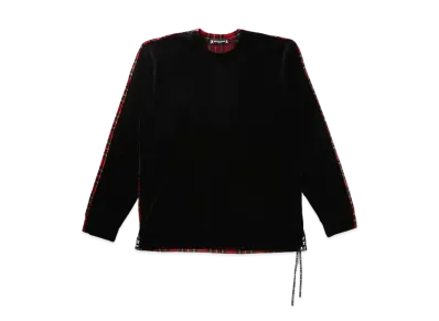 mastermind JAPAN Velour 2 Color LS Tee "Black Red"