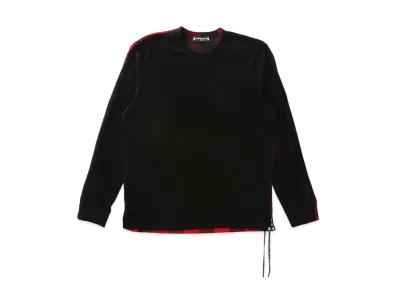 mastermind JAPAN Velour 2 Color LS Tee "Black Red"